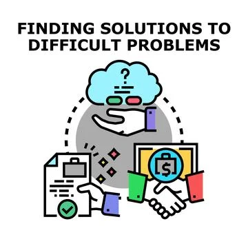 Problem solving process finding business solution concept Stock Illustration