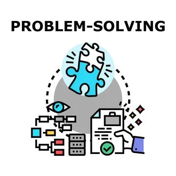 Problem solving process finding business solution Stock Illustration