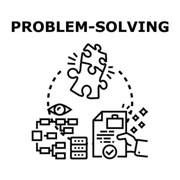 Problem solving process finding business solution 스톡 일러스트