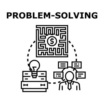Problem solving process finding business solution concept Stock Illustration