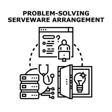 Problem solving process finding business solution concept 库存插图