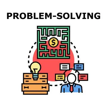 Problem solving process finding business solution concept Ilustração Stock