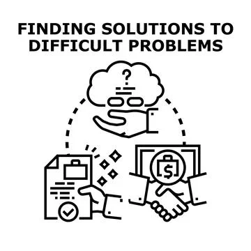 Problem solving process finding business solution concept Stock Illustration