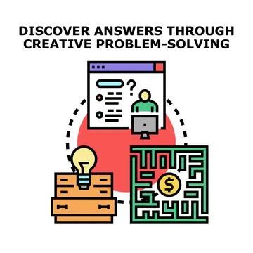 Problem solving process finding creative solution concept イラスト素材