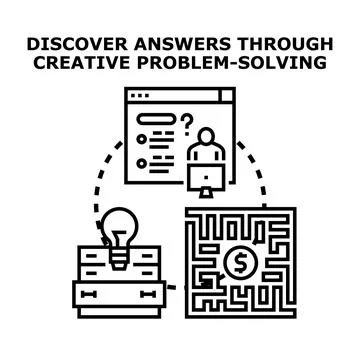 Problem solving process finding creative solution concept Stock Illustration