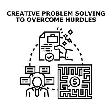 Problem solving process finding creative business solutions イラスト素材