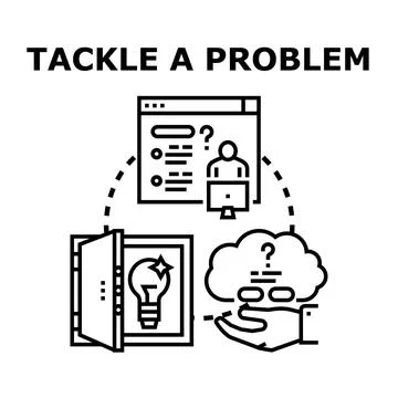 Problem solving process finding innovative business solution Stock Illustration