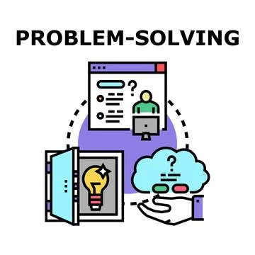 Problem solving process finding innovative business solution concept Stock Illustration