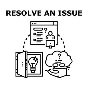 Problem solving process finding issue resolution concept Stock Illustration