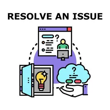 Problem solving process finding issue resolution concept Stock Illustration