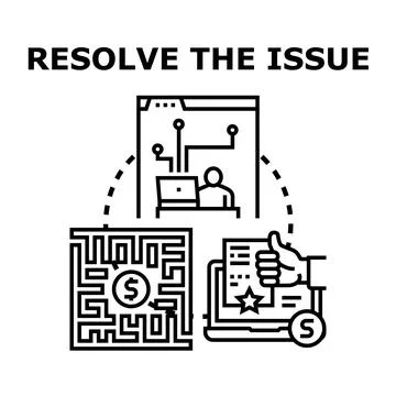 Problem solving process finding issue resolution solution Stock Illustration