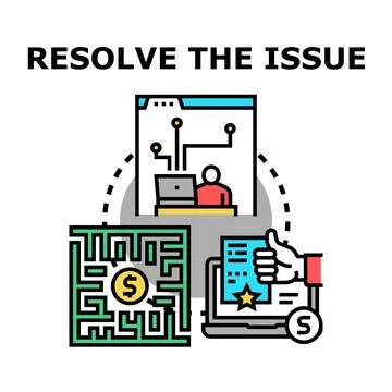 Problem solving process finding issue resolution solution Stock Illustration
