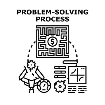 Problem solving process finding money solution concept Stockillustratie