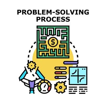 Problem solving process finding money solution concept Illustration