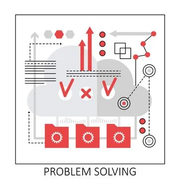 Problem solving process Illustrazione stock