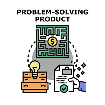Problem solving product developing business idea solution Stock Illustration