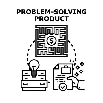 Problem solving product developing business idea solution Stock Illustration