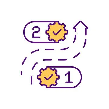 Problem solving progress RGB color icon 스톡 일러스트