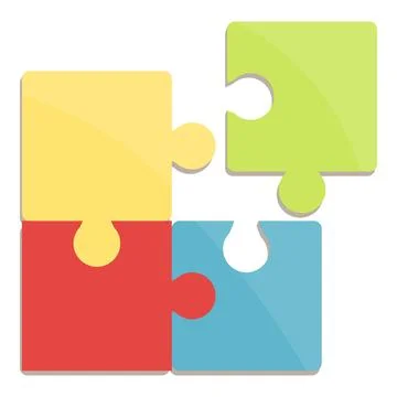 Problem solving puzzle icon, cartoon style 스톡 일러스트