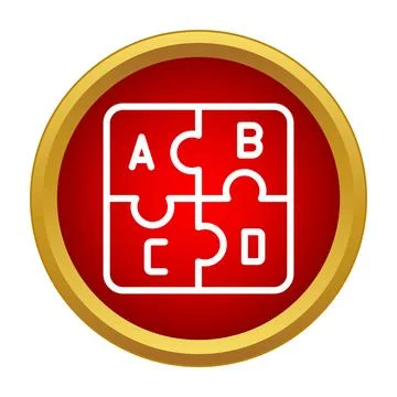 Problem solving puzzle pieces forming an alphabet icon Stockillustratie