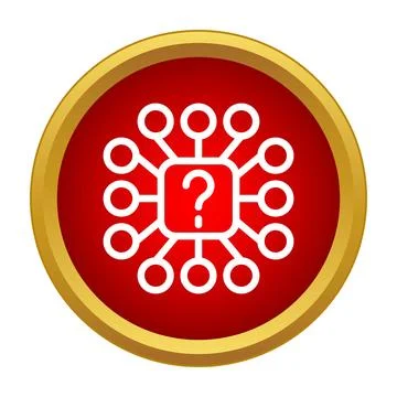 Problem solving question mark network flowchart icon Stockillustratie