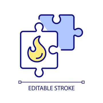 Problem solving RGB color icon Illustrazione stock