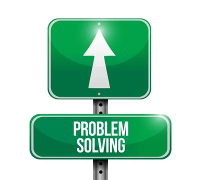 Problem solving road sign illustration design Stock Illustration