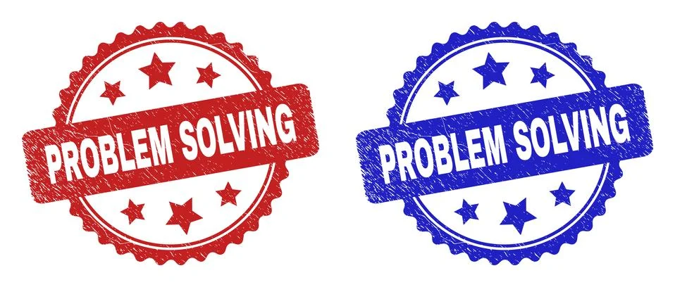 PROBLEM SOLVING Rosette Stamps with Scratched Surface Illustrazione stock