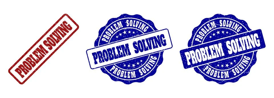 PROBLEM SOLVING Scratched Stamp Seals Stock Illustration