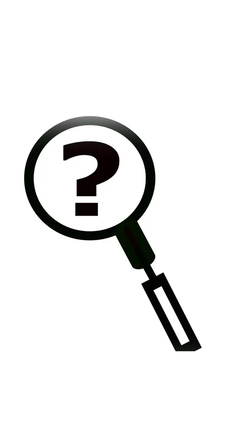 Problem solving search inquiry question mark animation vertical video. Magn.. Stock Footage 321628079