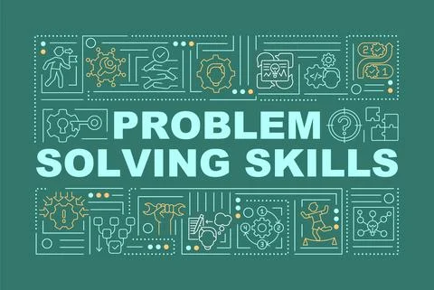 Problem solving skills boost word concepts banner 스톡 일러스트
