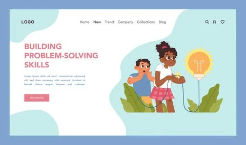 Problem solving skills concept. Flat vector illustration Stock Illustration