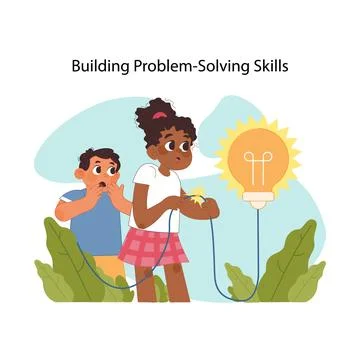 Problem solving skills concept. Flat vector illustration Stock Illustration