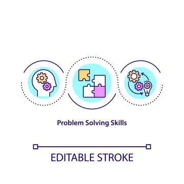 Problem solving skills concept icon Stock Illustration