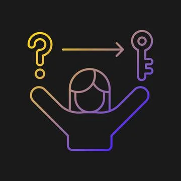Problem solving skills gradient vector icon for dark theme Stock Illustration