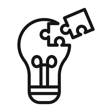 Problem solving skills icon Black line art vector Illustrazione stock