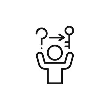 Problem solving skills icon outline collection in black Stock Illustration
