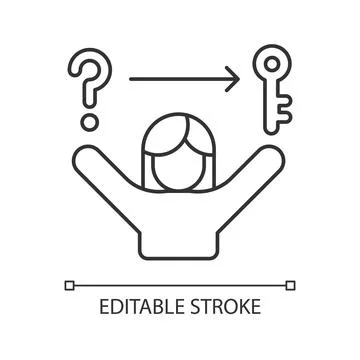 Problem solving skills linear icon Illustrazione stock