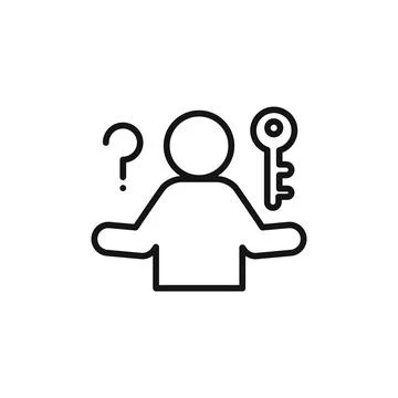 Problem solving skills logo sign vector outline Illustrazione stock