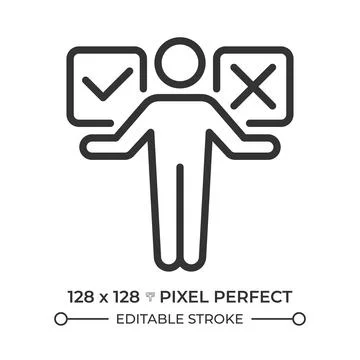 Problem solving skills pixel perfect line icon 库存插图