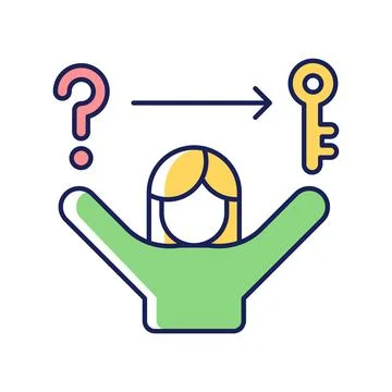 Problem solving skills RGB color icon 스톡 일러스트
