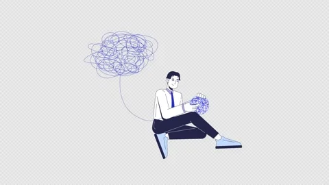Problem solving soft skill in workplace 2D animation Stock Footage 315743909