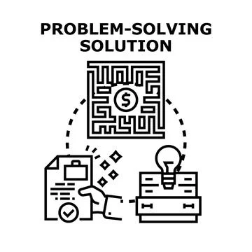 Problem solving solution concept finding strategy Stock Illustration