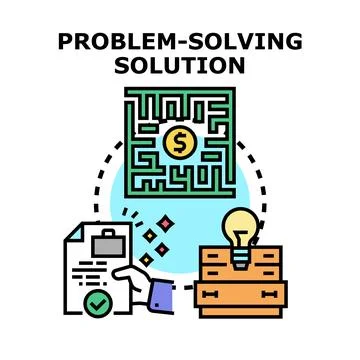Problem solving solution concept finding strategy Stock Illustration