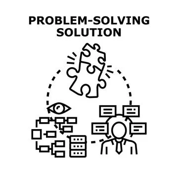 Problem solving solution process finding business strategy イラスト素材
