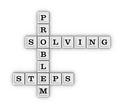 Problem Solving Steps Crossword Puzzle 스톡 일러스트