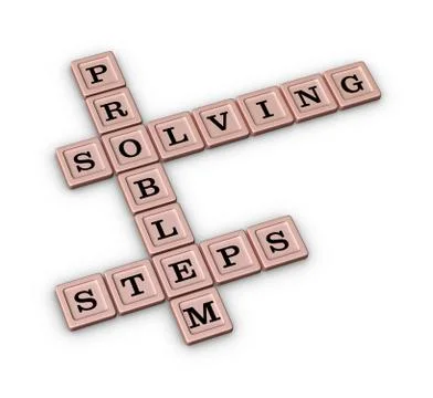 Problem Solving Steps Crossword Puzzle 스톡 일러스트