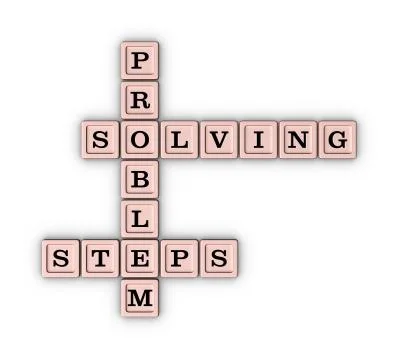 Problem Solving Steps Crossword Puzzle 스톡 일러스트
