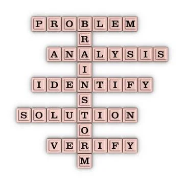 Problem Solving Steps Crossword Puzzle 스톡 일러스트