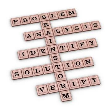 Problem Solving Steps Crossword Puzzle 스톡 일러스트